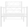 Metal bed frame with headboard and footboard white 90x190 cm by , Beds and slatted bases - Ref: Foro24-372336, Price: 64,46 €...