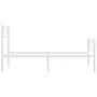 Metal bed frame with headboard and footboard white 90x190 cm by , Beds and slatted bases - Ref: Foro24-372336, Price: 64,46 €...