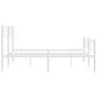 Metal bed frame with headboard and white footboard 120x190 cm by , Beds and slatted bases - Ref: Foro24-372341, Price: 83,05 ...