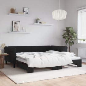 Ausziehbares Schlafsofa aus schwarzem Samt, 100 x 200 cm von , Betten und Lattenroste - Ref: Foro24-3197782, Preis: 292,70 €,...