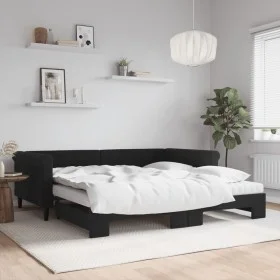 Sofá cama nido con colchón terciopelo negro 100x200 cm de , Camas y somieres - Ref: Foro24-3197806, Precio: 437,86 €, Descuen...