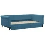 Ausziehbares Schlafsofa mit Schubladen aus blauem Samt, 100 x 200 cm von , Betten und Lattenroste - Ref: Foro24-3197825, Prei...