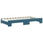 Ausziehbares Schlafsofa mit Schubladen aus blauem Samt, 100 x 200 cm von , Betten und Lattenroste - Ref: Foro24-3197825, Prei...