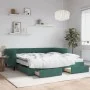 Sofá cama nido con cajones terciopelo verde oscuro 100x200 cm de , Camas y somieres - Ref: Foro24-3197852, Precio: 471,37 €, ...
