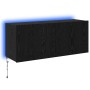 Mueble de TV Montado en la Pared Roble Negro 100 x 35 x 41 cm