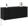 Mueble de TV Montado en la Pared Roble Negro 100 x 35 x 41 cm