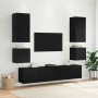 Mueble de TV Montado en la Pared Roble Negro 100 x 35 x 41 cm
