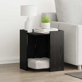 Cubículo para caja de arena de gato Roble Negro 42 x 42 x 51 cm