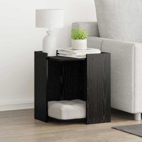 Cubículo para caja de arena de gato Roble Negro 42 x 42 x 51 cm