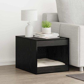 Cubículo para caja de arena de gato Roble Negro 47 x 59 x 42 cm