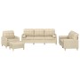 Sofa set with cushions 4 pieces cream fabric by , Sofas - Ref: Foro24-3201268, Price: 635,70 €, Discount: %
