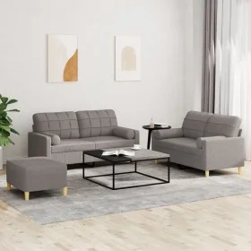Sofa set with cushions 3 pieces taupe gray fabric by , Sofas - Ref: Foro24-3201305, Price: 509,54 €, Discount: %