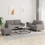 Juego de sofás con cojines 3 piezas tela gris taupe de , Sofás - Ref: Foro24-3201305, Precio: 519,61 €, Descuento: %