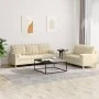 Sofagarnitur mit Kissen, 2-teilig, cremefarbener Stoff von , Sofas - Ref: Foro24-3201324, Preis: 477,60 €, Rabatt: %
