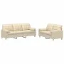 Sofa set with cushions 2 pieces cream fabric by , Sofas - Ref: Foro24-3201324, Price: 477,96 €, Discount: %