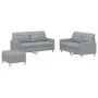 Sofa set with cushions 3 pieces light gray fabric by , Sofas - Ref: Foro24-3201282, Price: 422,08 €, Discount: %