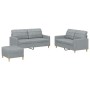 Sofagarnitur mit Kissen 3-teilig aus hellgrauem Stoff von , Sofas - Ref: Foro24-3201282, Preis: 465,81 €, Rabatt: %