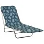 Folding loungers 2 units steel and leaf print fabric by , Loungers - Ref: Foro24-310346, Price: 93,94 €, Discount: %