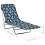 Folding loungers 2 units steel and leaf print fabric by , Loungers - Ref: Foro24-310346, Price: 86,56 €, Discount: %