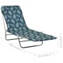 Folding loungers 2 units steel and leaf print fabric by , Loungers - Ref: Foro24-310346, Price: 93,94 €, Discount: %