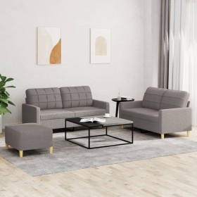 Juego de sofás con cojines 3 piezas tela gris taupe de , Sofás - Ref: Foro24-3201289, Precio: 468,04 €, Descuento: %