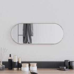 Espejo de pared ovalado plateado 50x20 cm