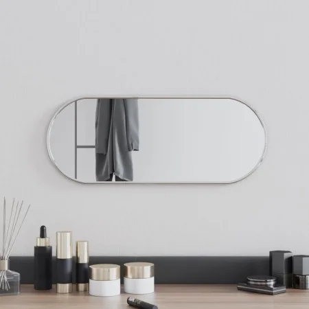 Silver oval wall mirror 50x20 cm by , Mirrors - Ref: Foro24-348189, Price: 19,89 €, Discount: %