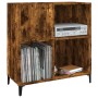 Mueble discos madera contrachapada roble ahumado 84,5x38x89 cm