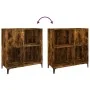 Smoked oak plywood disc cabinet 84.5x38x89 cm by , CD and DVD storage - Ref: Foro24-832002, Price: 72,12 €, Discount: %