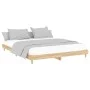 Sonoma oak engineered wood bed frame 140x200 cm by , Beds and slatted bases - Ref: Foro24-832040, Price: 118,57 €, Discount: %