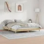 Sonoma oak engineered wood bed frame 140x200 cm by , Beds and slatted bases - Ref: Foro24-832040, Price: 118,57 €, Discount: %