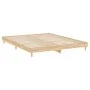 Sonoma oak engineered wood bed frame 140x200 cm by , Beds and slatted bases - Ref: Foro24-832040, Price: 118,57 €, Discount: %