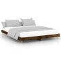 Smoked oak engineered wood bed frame 140x200cm by , Beds and slatted bases - Ref: Foro24-832042, Price: 110,00 €, Discount: %