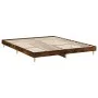 Smoked oak engineered wood bed frame 140x200cm by , Beds and slatted bases - Ref: Foro24-832042, Price: 110,00 €, Discount: %