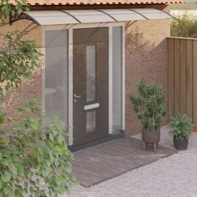 Black and transparent polycarbonate door canopy 400x75 cm by , Awnings - Ref: Foro24-153597, Price: 100,88 €, Discount: %