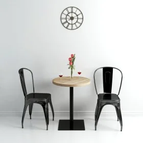 Mesa de bar bistró MDF y acero redonda 60x75 cm color roble by , Kitchen and dining tables - Ref: Foro24-245612, Price: 98,66...