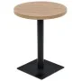 Mesa de bar bistró MDF y acero redonda 60x75 cm color roble by , Kitchen and dining tables - Ref: Foro24-245612, Price: 98,66...
