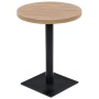 Mesa de bar bistró MDF y acero redonda 60x75 cm color roble by , Kitchen and dining tables - Ref: Foro24-245612, Price: 100,2...