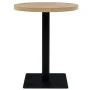 Mesa de bar bistró MDF y acero redonda 60x75 cm color roble by , Kitchen and dining tables - Ref: Foro24-245612, Price: 98,66...