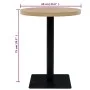 Mesa de bar bistró MDF y acero redonda 60x75 cm color roble by , Kitchen and dining tables - Ref: Foro24-245612, Price: 98,66...