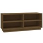 Armario zapatero madera maciza de pino marrón miel 110x34x45 cm by , Shoe racks and shoe organizers - Ref: Foro24-813543, Pri...