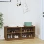 Massives Pinienholz-Schuhregal in Honigbraun 110x34x45 cm von , Schuhregale und Schuhorganisatoren - Ref: Foro24-813543, Prei...