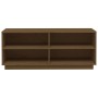 Armario zapatero madera maciza de pino marrón miel 110x34x45 cm by , Shoe racks and shoe organizers - Ref: Foro24-813543, Pri...
