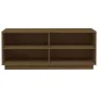 Massives Pinienholz-Schuhregal in Honigbraun 110x34x45 cm von , Schuhregale und Schuhorganisatoren - Ref: Foro24-813543, Prei...