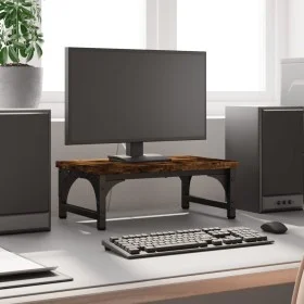 Soporte de pantalla madera ingeniería roble ahumado 37x23x14 cm by , Computer bases and risers - Ref: Foro24-833997, Price: 1...