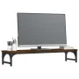Soporte de pantalla madera ingeniería marrón roble 85x23x15,5cm by , Computer bases and risers - Ref: Foro24-834009, Price: 2...