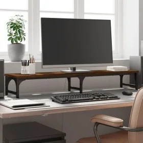 Soporte pantalla madera ingeniería marrón roble 105x23x15,5 cm by , Computer bases and risers - Ref: Foro24-834014, Price: 30...