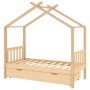 Estructura cama infantil con cajón madera pino maciza 80x160 cm by , Cribs and beds for children - Ref: Foro24-322146, Price:...
