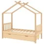 Kinderbettstruktur mit massivem Kiefernholzschubladen 80x160 cm. von , Kinderbetten und Betten für Kinder - Ref: Foro24-32214...