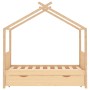 Estructura cama infantil con cajón madera pino maciza 80x160 cm by , Cribs and beds for children - Ref: Foro24-322146, Price:...